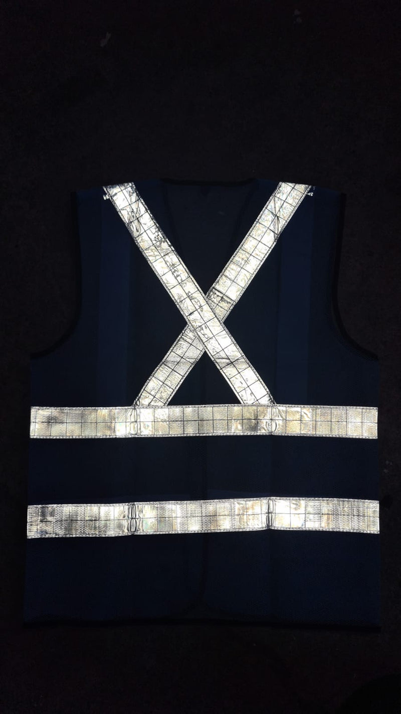 Cross Type Reflective Safety Vest | Colours : Green, Blue, Red